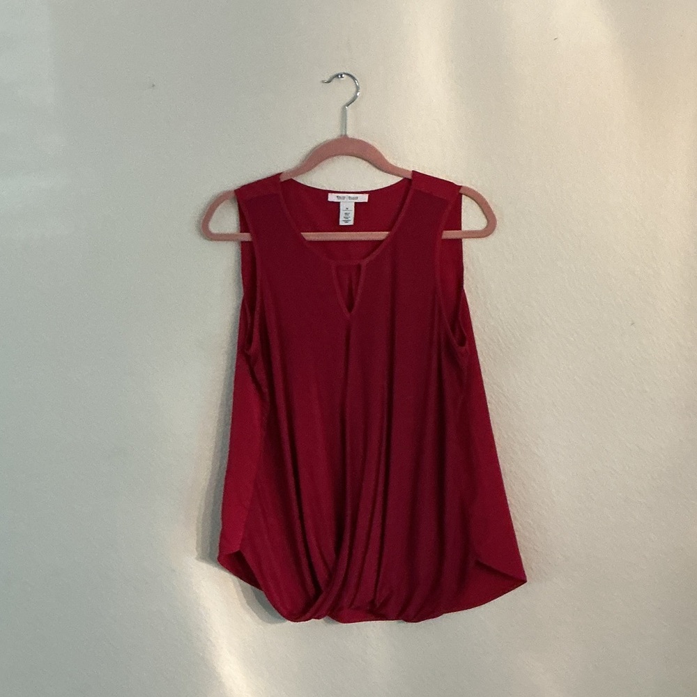 White House Black Market Red Sleeveless Blouse